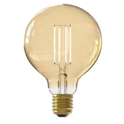 Image de ampoule Smart LED sphérique couleur or 7W Doré Verre Calex