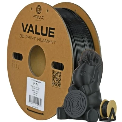 Afbeelding van PrimaValue PLA+ Mat Black 1,75 1 kg