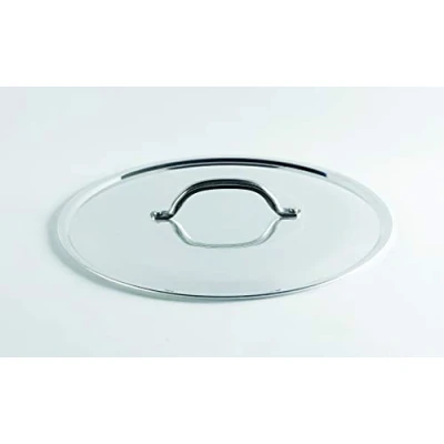 Afbeelding van Pentole Agnelli Rond aluminium deksel 2 mm met omzoomde jumper glanzend, zilver, 28 cm