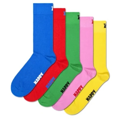 Afbeelding van Happy Socks 5 PACK Solid Sokken, Maat: 36 40, Mehrfarbig