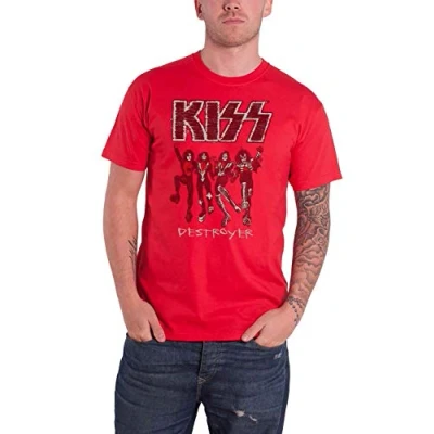Afbeelding van Kiss Destroyer Sketch Heren T shirt XL Rood
