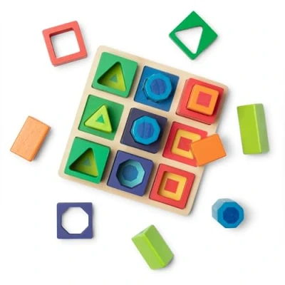 Image de Melissa &amp; Doug Montessori Jeu éducatif pour classer les formes en séquence, jouet éducatif, bois, 3+, cadeau idéal garçons et filles