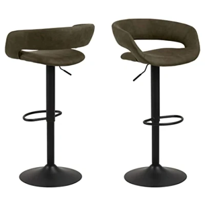 Afbeelding van Barkruk Faber olijfgroen (2 stuks) Groen Lederlook