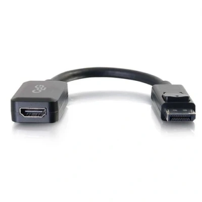 Image de C2G 8in DisplayPort to HDMI Adapter Converter M/F Adaptateur vidéo mâle pour femelle 20.3 cm blindé noir