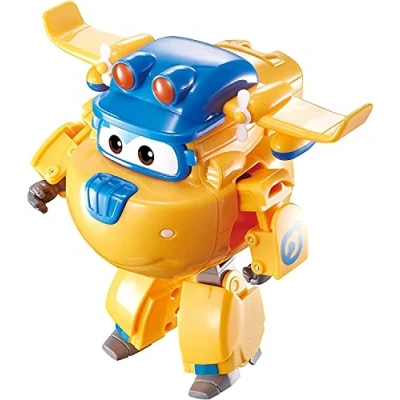 Afbeelding van Super Wings transformerende Donnie constructie transformerend speelgoed vliegtuig en kinderen robot figuur uit de tekenfilm voor leeftijd 3 ouder 12 cm