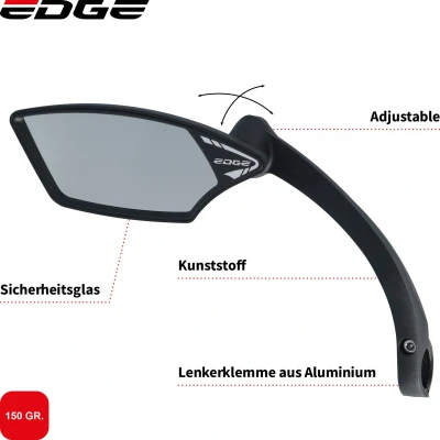 Afbeelding van Edge Spiegel E Bike Luxe met klem linkse montage