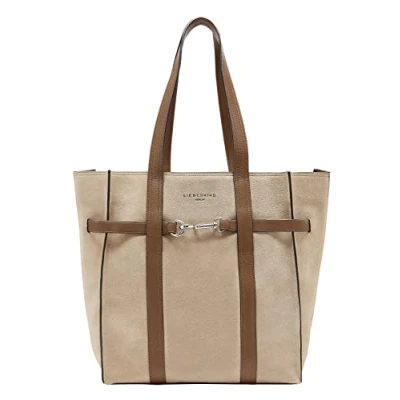 Afbeelding van LIEBESKIND BERLIN Leren Shopper Schoudertas Biker Chelsea Wood Taupe