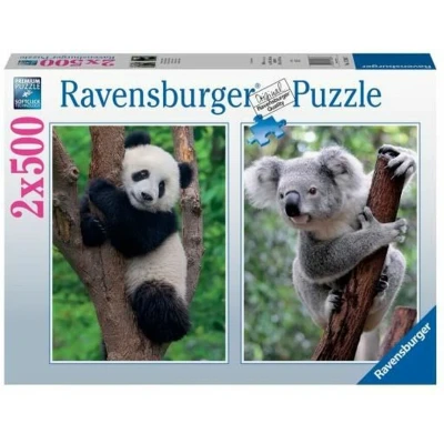 Afbeelding van Ravensburger Puzzel Panda En Koala 2X500 Stukjes