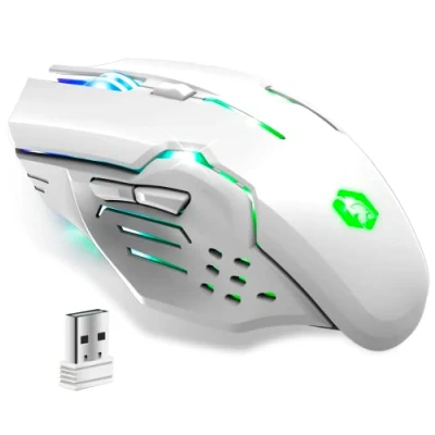 Afbeelding van EMPIRE GAMING RF903 Draadloze gamingmuis 2,4 GHz oplaadbaar RGB LED achtergrondverlichting Ergonomisch 4800 DPI 500Hz PS4, PS5, Xbox One/Series, PC en Mac Wit