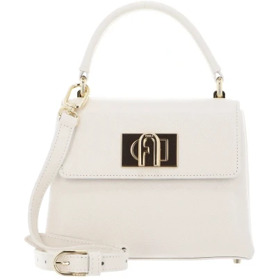 Afbeelding van FURLA Leren Handtas Avondtas 1927 Mini Top Handle Bag Panna Crème