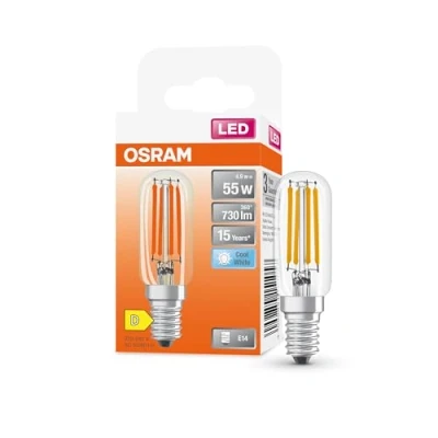 Afbeelding van OSRAM SPECIAL T26 DRAAD 55 kleine LED specificatielamp met sokkel E14, slanke vorm, 4,9 W, 730 lm, 4000 K, kaltweiend licht, goede rondstraling, lange levensduur, 3 jaar garantie
