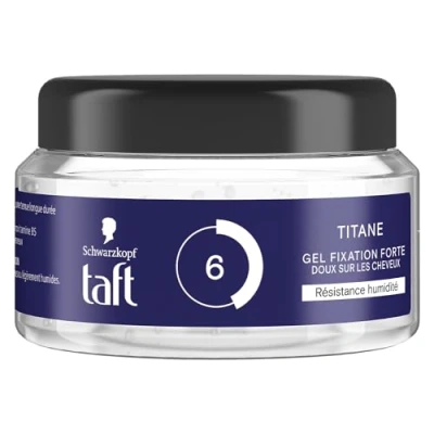 Afbeelding van Schwarzkopf Taft stylingpotgel titanium gel vochtbestendigheid sterke fixatie zacht op het haar langdurige grip zonder kleverig effect formule Provitamine B5 250 ml