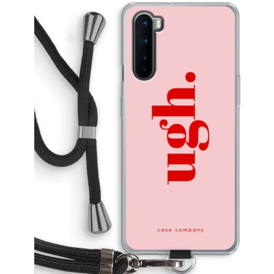 Afbeelding van Case Company® hoesje met Koord geschikt voor OnePlus Nord Ugh Telefoonhoesje Zwart Bescherming aan alle Kanten en Over de Schermrand