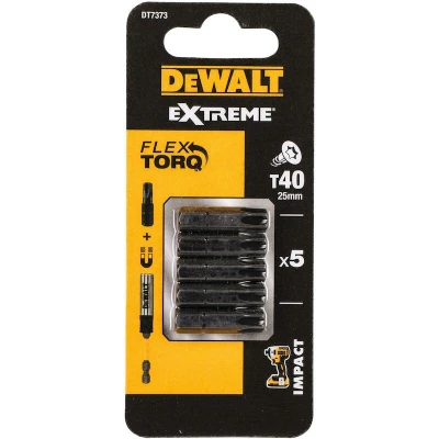 Afbeelding van DeWALT DT7373 EXTREME™ Impact Torsion Schroefbits T40 25mm 5 Stuks