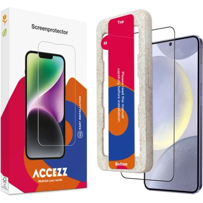 Afbeelding van Accezz screenprotector Geschikt voor Samsung Galaxy S24 Plus Gehard glas Full Cover met bio applicator
