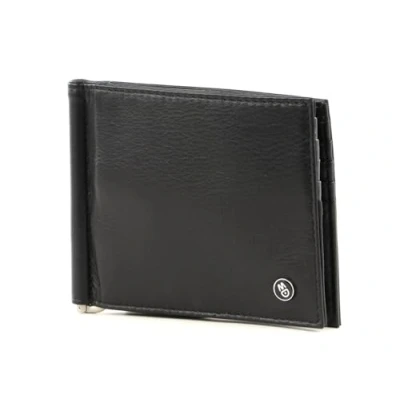 Afbeelding van MANDARINA DUCK Leren Dollarclip Downtown Money Clip Wallet Black Zwart