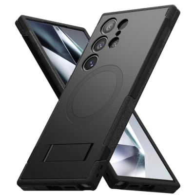 Afbeelding van Ringke Beschermhoes compatibel met Samsung Galaxy S24 Ultra [alles] schokbestendig, harde bescherming, polycarbonaat, achterkant, robuust, flexibel, ultradun, zacht, duurzaam, geïntegreerde standaard
