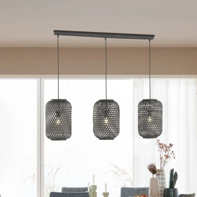 Afbeelding van Schöner Wohnen Calla hanglamp 3 lamps zwart
