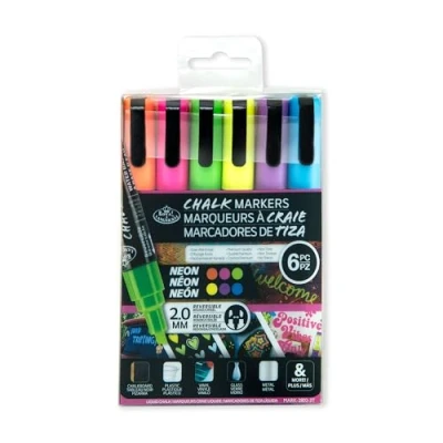 Afbeelding van Royal &amp; Langnickel Set van 6 neon krijtstiften 2 mm