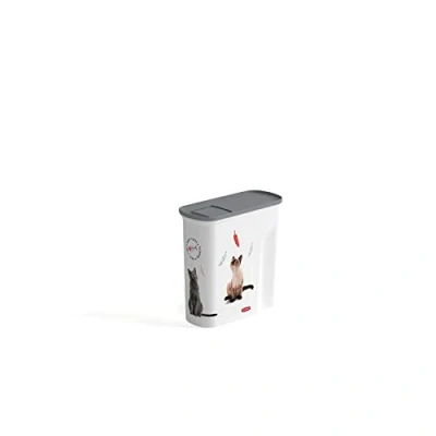 Afbeelding van CURVER Koffiepot voor katten, 2,5 kg/6 l, luchtdichte opslag, geurdicht, kattenvoer, kan 28 x 12 cm, wit
