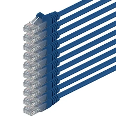 Afbeelding van Cat6 0,5 m blauw 10 stuks ethernetkabel Gigabit LAN netwerkkabel RJ45 kabel patchkabel 1000 Mbit compatibel met CAT5 Cat5e CAT7 CAT8