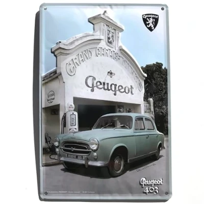 Afbeelding van Metalen Bord 20x30 cm Peugeot 403