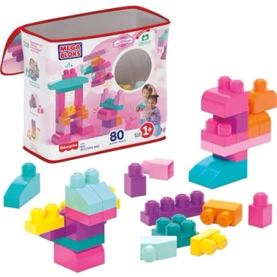 Image de Jeu de construction Fisher Price Mega Bloks First Builders Sac 80 briques Rose