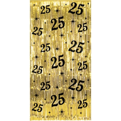 Afbeelding van Deurgordijn 25 Jaar Goud Zwart Classy 100x200cm per stuk