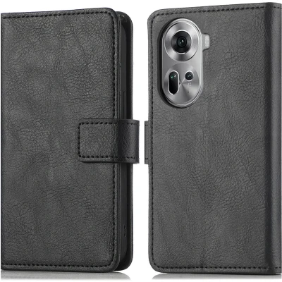 Afbeelding van iMoshion Hoesje Geschikt voor Oppo Reno 11 F Met Pasjeshouder Luxe Bookcase Zwart