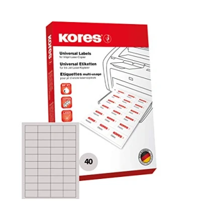 Afbeelding van Kores Universele etiketten, 5,25 x 2,97 cm, 100 vellen, A4, wit
