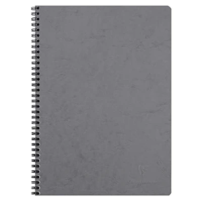 Afbeelding van Clairefontaine 781425C Notitieboek, spiraalbinding, A4, 21 x 29,7 cm, 100 pagina&#039;s, kleine ruiten, White papier, 90 g, glanzende ledernerf omslag, collectie Age Bag
