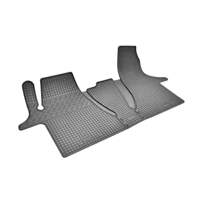 Afbeelding van Op maat gemaakte rubberen vloermatten voor VW T6.1 Transporter/Caravelle/Multivan vanaf 2019 2/3 stoelen + riem