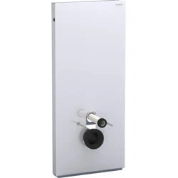 Afbeelding van Geberit Monolith module voor wand 114cm met aansluitstuk wit glas