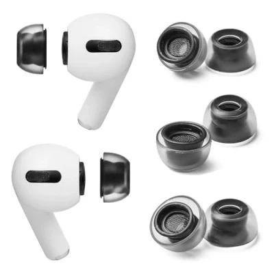 Afbeelding van AZLA SednaEarfit Crystal AirPods Pro (S/MS/M) In Ear Koptelefoon oorkussen 3 paar Zwart, Transparant