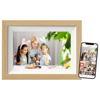 Afbeelding van Braun Phototechnik DigiFrame 10W WiFi Digitale fotolijst 25.7 cm 10.1 inch Energielabel: C (A G) 1280 x 800 Pixel 32 GB Beuken