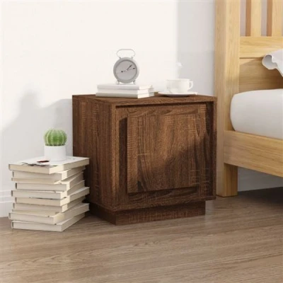 Afbeelding van Nachtkastje 44x35x45 cm bewerkt hout bruineikenkleurig