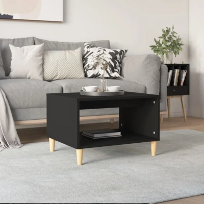 Afbeelding van Salontafel 60x50x40 cm bewerkt hout zwart