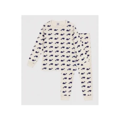 Afbeelding van Petit Bateau Katoenen pyjama met walvisprint voor kinderen