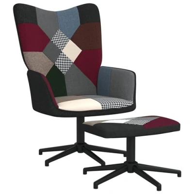 Afbeelding van vidaXL Relaxstoel met voetenbank patchwork stof