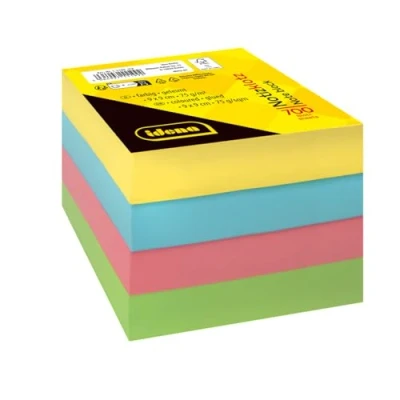 Afbeelding van Idena 11199 notitieblok 9 x cm 700 vellen gelijmd van 75 g/m² FSC Mix papier 4 kleuren duurzaam