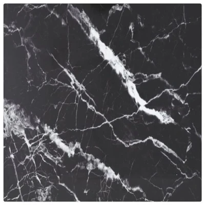 Afbeelding van Tafelblad 30x30 cm 6 mm gehard glas met marmeren design zwart