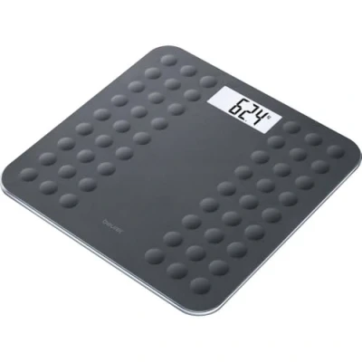 Afbeelding van Beurer GS 300 Black Personenweegschaal Digitaal LCD display Weegvlak van veiligheidsglas &amp; anti slip Automatisch in en uitschakelen Overbelasting indicatie Incl. batterij 5 Jaar garantie Zwart
