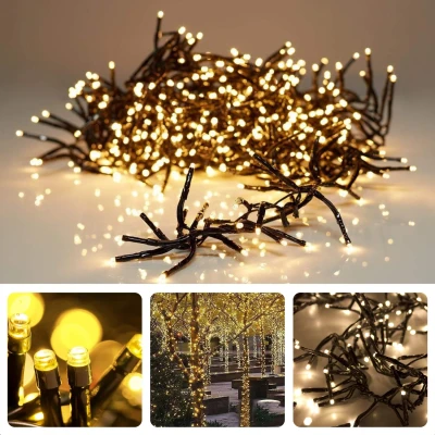 Afbeelding van Cheqo® Clusterverlichting LED Kerstboomverlichting Kerstverlichting Kerstlampjes 576 Lichten 4M Timer &amp; Lichtfuncties Extra Warm Wit
