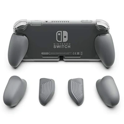 Afbeelding van Skull &amp; Co. GripCase Lite: een comfortabele beschermhoes met verwisselbare handgrepen [geschikt voor alle handmaten] de Nintendo Switch Lite grijs