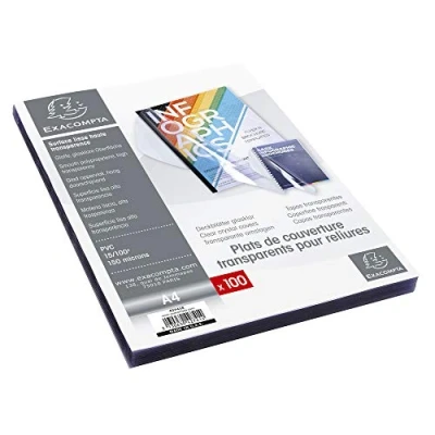 Image de Exacompta Polychlorure de vinyle (PVC) A4 (210 x 297 mm) transparent 100 unités couverture à reliure