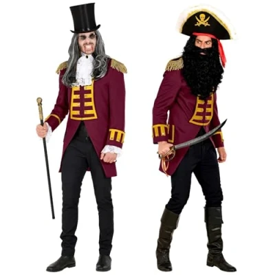 Afbeelding van Widmann Circus Kostuum Parmantige Franse Parade Jas Bordeaux Rood XXL Halloween Verkleedkleding