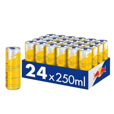 Afbeelding van Red Bull Energy Drink Yellow Edition Wegwerpdranken, 250 ml, Geel, 24 Stuk