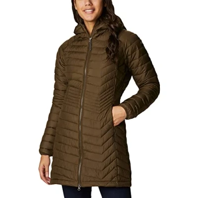 Afbeelding van Columbia Powder Lite Mid Dames Outdoor Jas Olive Green Maat XS