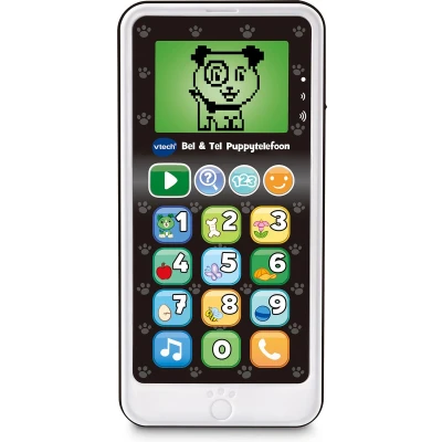 Afbeelding van VTech Bel &amp; Tel Puppytelefoon Baby Telefoon Interactief Mobieltje Educatief Babyspeelgoed Zwart/Wit Vanaf 1,5 Jaar
