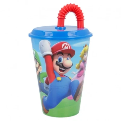 Afbeelding van Super Mario Drinkbeker met rietje 8412497214303